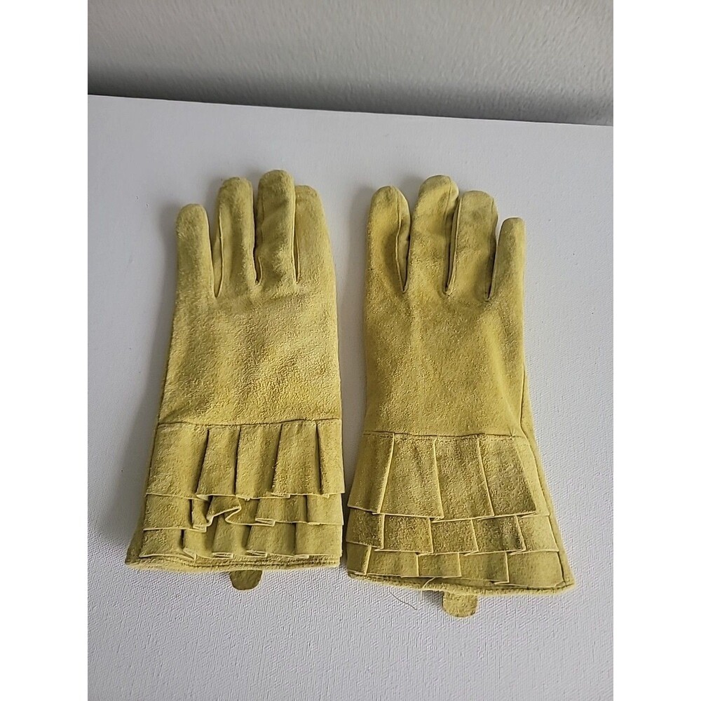 Chico's Womens Yellow Suede Gloves Sz XL